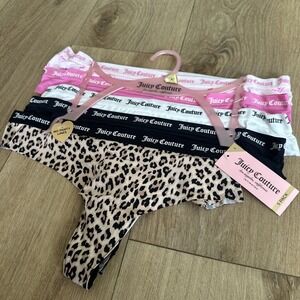 Juicy Couture Women's Thong Underwear Panties Seamless‎ 5 Pair Large NEW